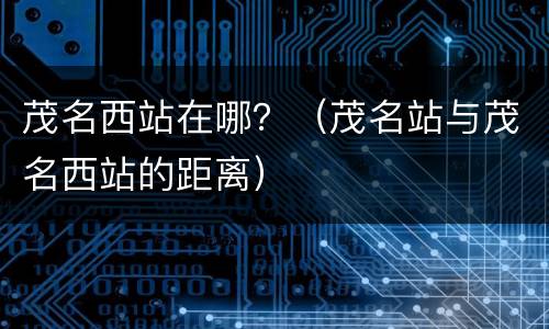 茂名西站在哪？（茂名站与茂名西站的距离）