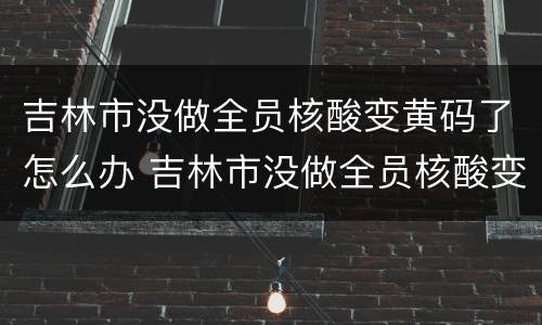 吉林市没做全员核酸变黄码了怎么办 吉林市没做全员核酸变黄码了怎么办