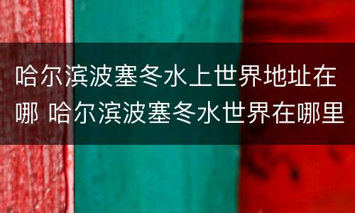 哈尔滨波塞冬水上世界地址在哪 哈尔滨波塞冬水世界在哪里