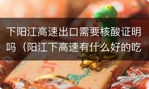 下阳江高速出口需要核酸证明吗（阳江下高速有什么好的吃饭的地方）