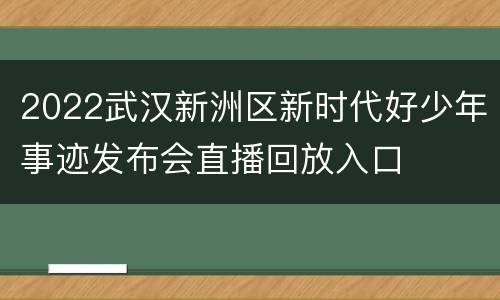 2022武汉新洲区新时代好少年事迹发布会直播回放入口