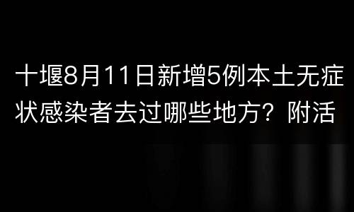 十堰8月11日新增5例本土无症状感染者去过哪些地方？附活动轨迹