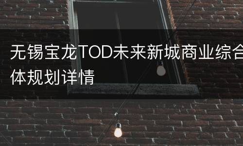 无锡宝龙TOD未来新城商业综合体规划详情