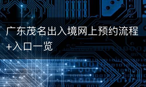 广东茂名出入境网上预约流程+入口一览