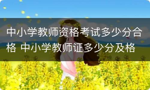 中小学教师资格考试多少分合格 中小学教师证多少分及格