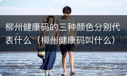 柳州健康码的三种颜色分别代表什么（柳州健康码叫什么）