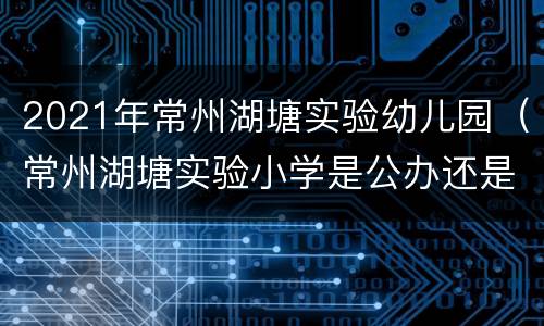 2021年常州湖塘实验幼儿园（常州湖塘实验小学是公办还是民办）