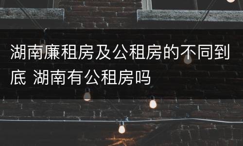 湖南廉租房及公租房的不同到底 湖南有公租房吗