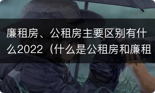 廉租房、公租房主要区别有什么2022（什么是公租房和廉租房）