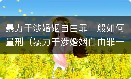 暴力干涉婚姻自由罪一般如何量刑（暴力干涉婚姻自由罪一般如何量刑的）