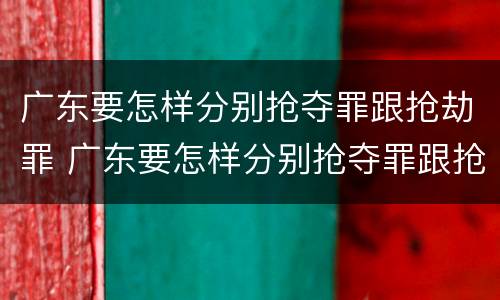 广东要怎样分别抢夺罪跟抢劫罪 广东要怎样分别抢夺罪跟抢劫罪呢