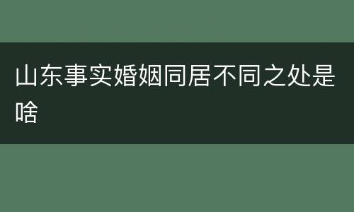 山东事实婚姻同居不同之处是啥