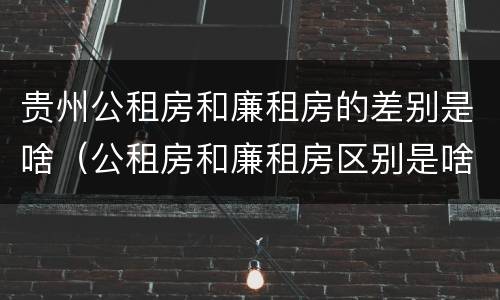 贵州公租房和廉租房的差别是啥（公租房和廉租房区别是啥?）