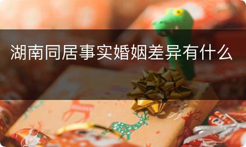 湖南同居事实婚姻差异有什么