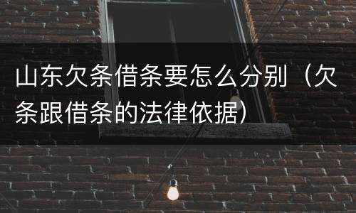 山东欠条借条要怎么分别（欠条跟借条的法律依据）