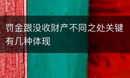 罚金跟没收财产不同之处关键有几种体现