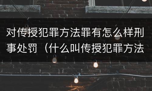 对传授犯罪方法罪有怎么样刑事处罚（什么叫传授犯罪方法罪）