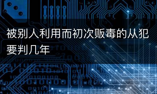 被别人利用而初次贩毒的从犯要判几年