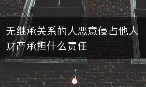无继承关系的人恶意侵占他人财产承担什么责任