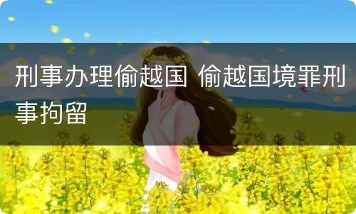 刑事办理偷越国 偷越国境罪刑事拘留