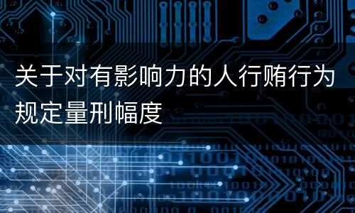 关于对有影响力的人行贿行为规定量刑幅度