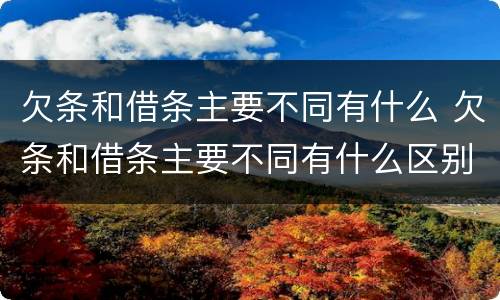 欠条和借条主要不同有什么 欠条和借条主要不同有什么区别