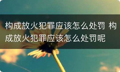 构成放火犯罪应该怎么处罚 构成放火犯罪应该怎么处罚呢