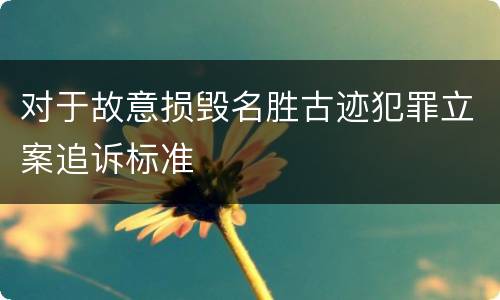对于故意损毁名胜古迹犯罪立案追诉标准