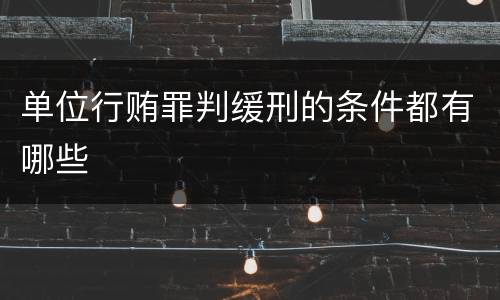 单位行贿罪判缓刑的条件都有哪些
