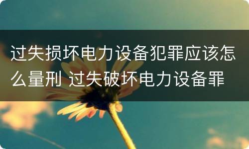 过失损坏电力设备犯罪应该怎么量刑 过失破坏电力设备罪