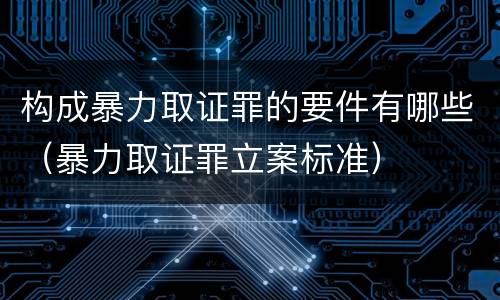 构成暴力取证罪的要件有哪些（暴力取证罪立案标准）