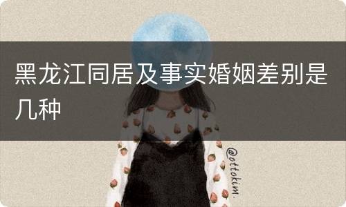 黑龙江同居及事实婚姻差别是几种