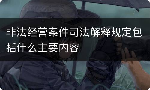非法经营案件司法解释规定包括什么主要内容