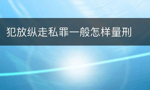 犯放纵走私罪一般怎样量刑