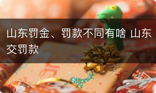 山东罚金、罚款不同有啥 山东交罚款