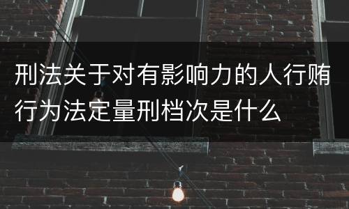 刑法关于对有影响力的人行贿行为法定量刑档次是什么