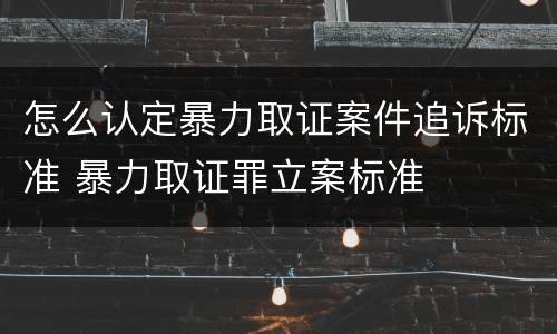 怎么认定暴力取证案件追诉标准 暴力取证罪立案标准