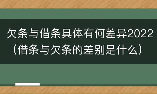 欠条与借条具体有何差异2022（借条与欠条的差别是什么）