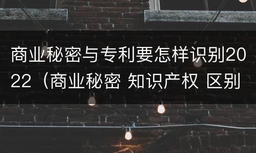 商业秘密与专利要怎样识别2022（商业秘密 知识产权 区别）