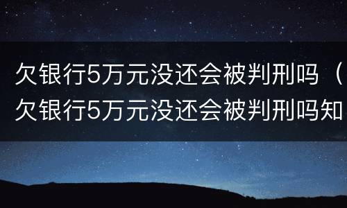 欠银行5万元没还会被判刑吗（欠银行5万元没还会被判刑吗知乎）
