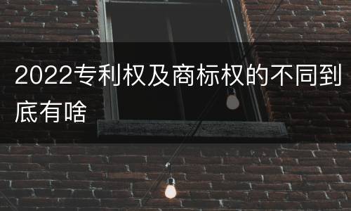 2022专利权及商标权的不同到底有啥