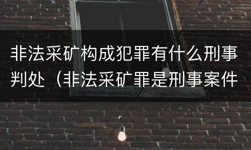 非法采矿构成犯罪有什么刑事判处（非法采矿罪是刑事案件吗）