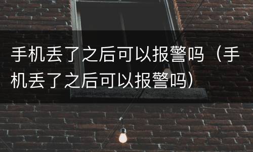 手机丢了之后可以报警吗（手机丢了之后可以报警吗）