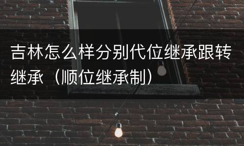 吉林怎么样分别代位继承跟转继承（顺位继承制）