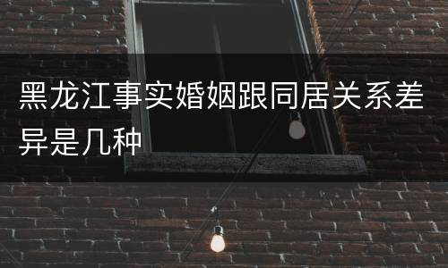 黑龙江事实婚姻跟同居关系差异是几种