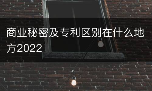商业秘密及专利区别在什么地方2022