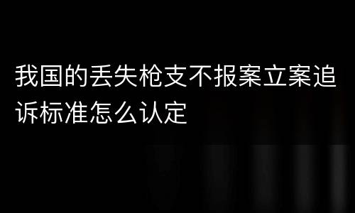 我国的丢失枪支不报案立案追诉标准怎么认定