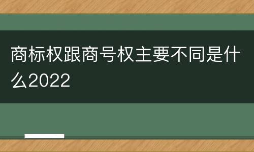商标权跟商号权主要不同是什么2022