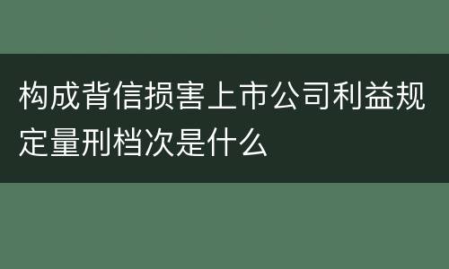 构成背信损害上市公司利益规定量刑档次是什么