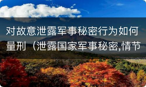 对故意泄露军事秘密行为如何量刑（泄露国家军事秘密,情节严重的,依照刑法）